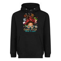 Black Camp Hair Dont Care Messy Bun Bbs Heavyweight Hoodie - BundleAndBundleShop