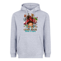 Heather Grey Camp Hair Dont Care Messy Bun Bbs Heavyweight Hoodie - BundleAndBundleShop