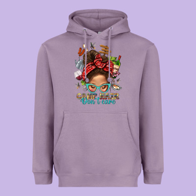 Camp Hair Dont Care Messy Bun Bbs Heavyweight Hoodie Designed By Bundleandbundleshop