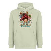 Matcha Camp Hair Dont Care Messy Bun Bbs Heavyweight Hoodie - BundleAndBundleShop
