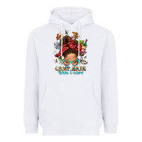 White Camp Hair Dont Care Messy Bun Bbs Heavyweight Hoodie - BundleAndBundleShop