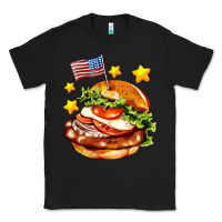 Black american flag and hamburger Classic Tee - AdoDesignShop