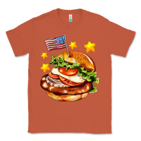 Copper american flag and hamburger Classic Tee - AdoDesignShop