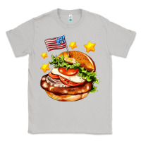 Moon Dust american flag and hamburger Classic Tee - AdoDesignShop