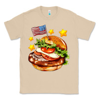 Mushroom american flag and hamburger Classic Tee - AdoDesignShop