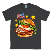 Smoke american flag and hamburger Classic Tee - AdoDesignShop