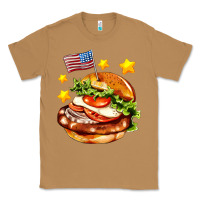 Toasted Coconut american flag and hamburger Classic Tee - AdoDesignShop
