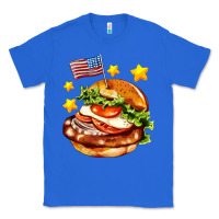 True Royal american flag and hamburger Classic Tee - AdoDesignShop