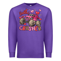 Purple name monster truck heartbreaker Premium Sweatshirt - LillyAllenDesigns