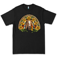 Black Western Leopard Sunflower Goat Rainbow Premium Tee - BarkalooDesign
