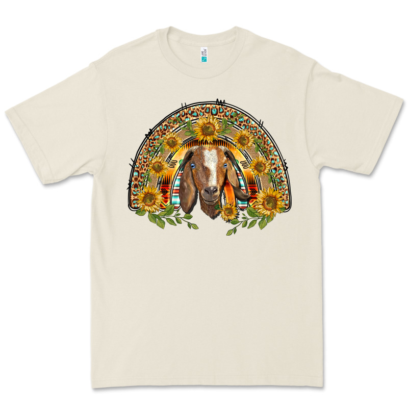 Western Leopard Sunflower Goat Rainbow Premium Tee by BarkalooDesign | Teevron