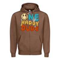 Chestnut one happy dude Zipper Hoodie - MaliasSmallBusiness