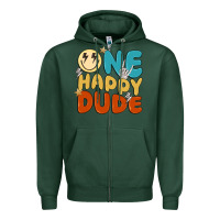 Sports Green one happy dude Zipper Hoodie - MaliasSmallBusiness