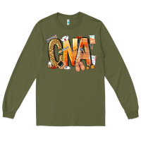 Army Green cna certified nursing assistant nurse Long Sleeve Tee - NancyCooperArtShop