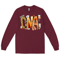 Burgundy cna certified nursing assistant nurse Long Sleeve Tee - NancyCooperArtShop