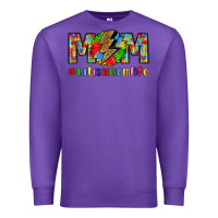 Purple empowering autism mom life Premium Sweatshirt - LillyAllenDesigns