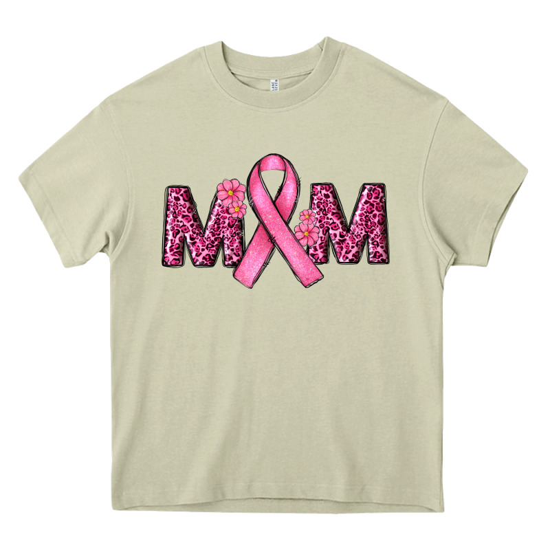 Breast Cancer Awareness Mom Heavy Core Tee by RanaPortraitStore | Teevron