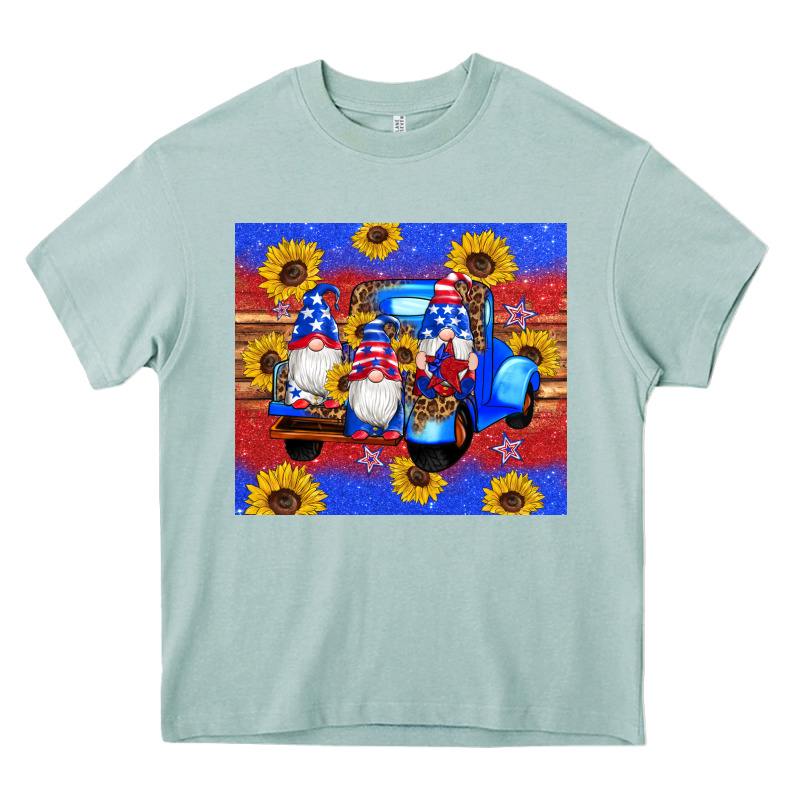 American Flag Gnomes Truck Sunflowers Star Leopard Glitter Heavy Core Tee by Artiststas | Teevron