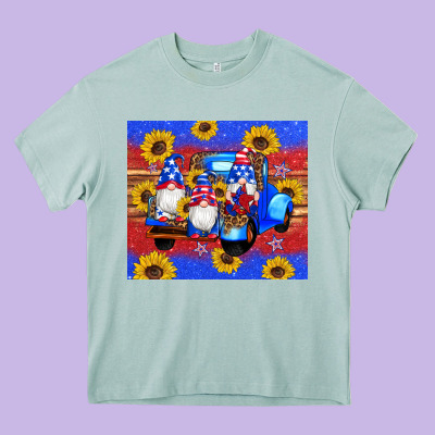 American Flag Gnomes Truck Sunflowers Star Leopard Glitter Heavy Core Tee Designed By Artiststas