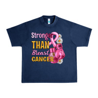 Navy Stronger than breast cancer Urban Heavy Tee - Artiststas