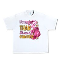 White Stronger than breast cancer Urban Heavy Tee - Artiststas