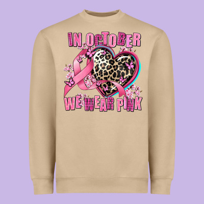Western Leopard  In October We Wear Pink Heart Heavyweight Sweatshirt Designed By Adodesignshop