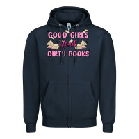 Navy good girls read dirty books Zipper Hoodie - MaliasSmallBusiness