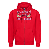 Red good girls read dirty books Zipper Hoodie - MaliasSmallBusiness