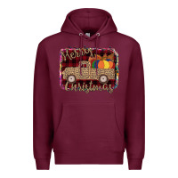 Burgundy Merry Christmas Truck Premium Hoodie - Bettercallsaul