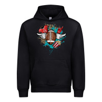 Black Football ball leopard glitter Urban Hoodie - HowdyJamesFarm