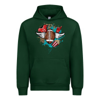Forest Green Football ball leopard glitter Urban Hoodie - HowdyJamesFarm