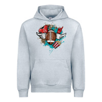 Heather Grey Football ball leopard glitter Urban Hoodie - HowdyJamesFarm