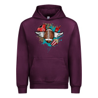 Mauve Wine Football ball leopard glitter Urban Hoodie - HowdyJamesFarm