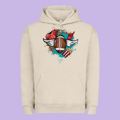 Football Ball Leopard Glitter Urban Hoodie Designed By Howdyjamesfarm