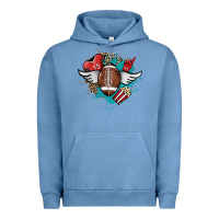Pigment Pebble Blue Football ball leopard glitter Urban Hoodie - HowdyJamesFarm