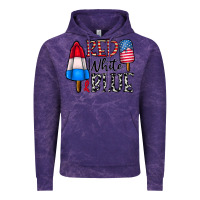 Cloud Purple red white blue Vintage Hoodie - CowhideDigitalArt