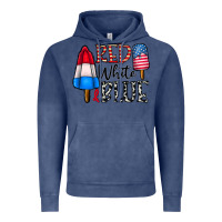 Vintage Denim red white blue Vintage Hoodie - CowhideDigitalArt