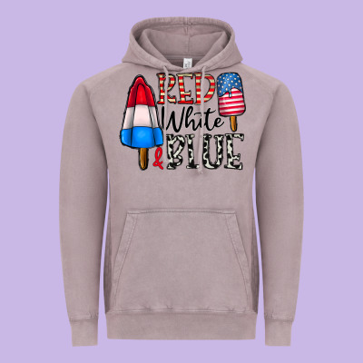 Red White Blue Vintage Hoodie Designed By Cowhidedigitalart