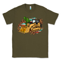 Army Green bulldozer leopard cactus sunflower Classic Tee - Artiststas