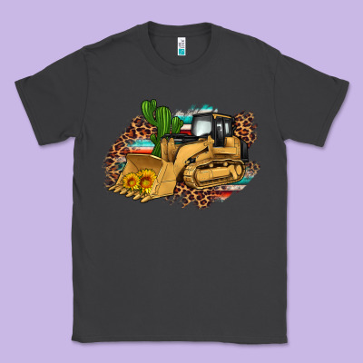 Bulldozer Leopard Cactus Sunflower Classic Tee Designed By Artiststas