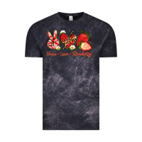 Cloud Black peace love strawberry Vintage Tee - Artiststas