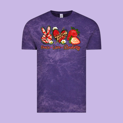 Peace Love Strawberry Vintage Tee Designed By Artiststas