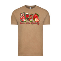 Vintage Coffee peace love strawberry Vintage Tee - Artiststas