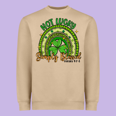 Not Lucky Simply Blessed Rainbow Heavyweight Sweatshirt Designed By Artiststas