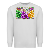 Dove Grey mardi gras bead dogs Premium Sweatshirt - LillyAllenDesigns