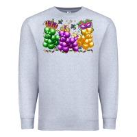 Heather Grey mardi gras bead dogs Premium Sweatshirt - LillyAllenDesigns