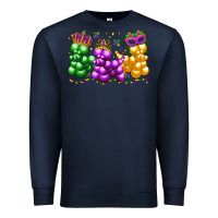 Navy mardi gras bead dogs Premium Sweatshirt - LillyAllenDesigns
