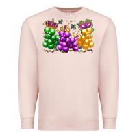 Pale Pink mardi gras bead dogs Premium Sweatshirt - LillyAllenDesigns