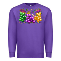Purple mardi gras bead dogs Premium Sweatshirt - LillyAllenDesigns