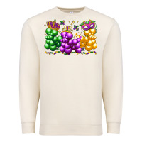 Sandshell mardi gras bead dogs Premium Sweatshirt - LillyAllenDesigns